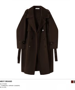 Mid-Length Double-Sided Woolen Trench Coat for Men - High-End Korean Style Cool Winter Red Outerwear