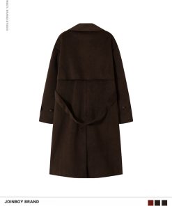 Mid-Length Double-Sided Woolen Trench Coat for Men - High-End Korean Style Cool Winter Red Outerwear