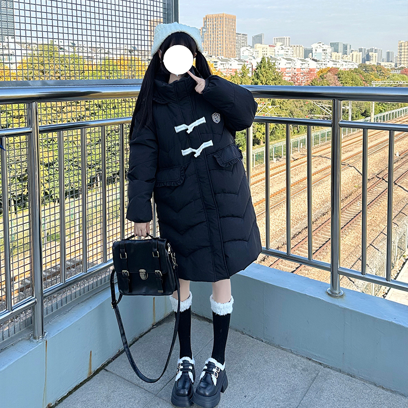 Mid-Length Loose Duck Down Coat with Toggle Buttons - Thick Winter Jacket for Petite Sizes, Perfect for Cold Weather Style Mid-Length Loose Duck Down Coat with Toggle Buttons - Thick Winter Jacket for Petite Sizes, Perfect for Cold Weather Style