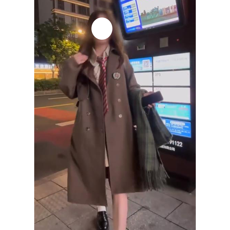 Mid-Length Pudding Bear JK Uniform Coat for Women, Autumn Short Style, High-End British College Trench for Petite Sizes Mid-Length Pudding Bear JK Uniform Coat for Women, Autumn Short Style, High-End British College Trench for Petite Sizes