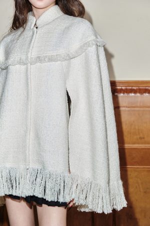 Mid-Length Woolen Cape Coat for Women - High-End Feel, Stylish Outerwear, Perfect for Fall and Winter Fashion