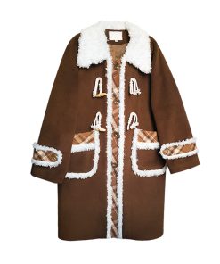 Mid-Length Woolen Coat for Women - 2025 Winter Black and White Plaid JK Uniform Style, Thick Woolen Suit