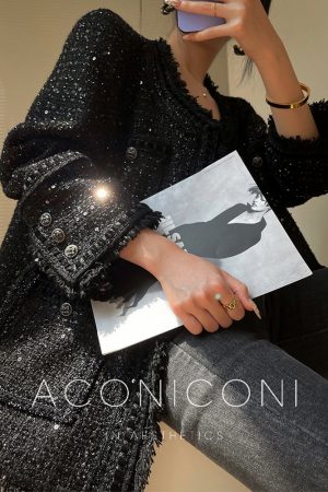Mid-Length Woven Boucle Coat for Women - High-End Autumn Winter Fashion Outerwear, Chic Layering Piece