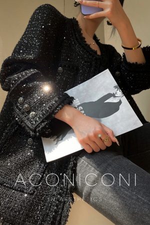 Mid-Length Woven Boucle Coat for Women - High-End Autumn Winter Fashion Outerwear, Chic Layering Piece