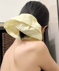 Milk Yellow Polka Dot Large Intestine Hair Tie - High-End Women's Hair Accessory in Korean Style, Simple and Chic