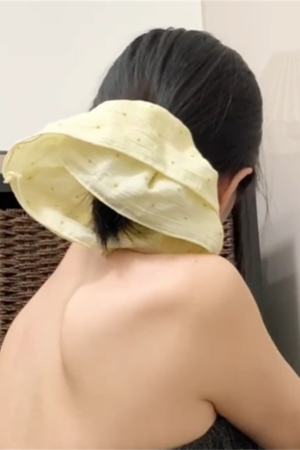 Milk Yellow Polka Dot Large Intestine Hair Tie - High-End Women's Hair Accessory in Korean Style, Simple and Chic