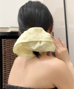 Milk Yellow Polka Dot Large Intestine Hair Tie - High-End Women's Hair Accessory in Korean Style, Simple and Chic