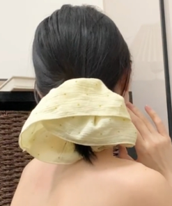 Milk Yellow Polka Dot Large Intestine Hair Tie - High-End Women's Hair Accessory in Korean Style, Simple and Chic