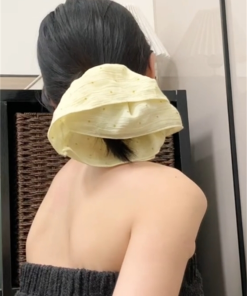 Milk Yellow Polka Dot Large Intestine Hair Tie - High-End Women's Hair Accessory in Korean Style, Simple and Chic