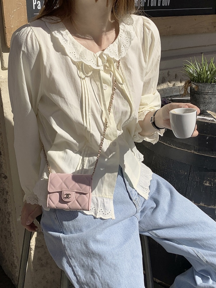 Milk Yellow Ruffled Bubble Shirt with Crochet Lace Top - Stylish Korean-Style Fashion for a Chic Look Milk Yellow Ruffled Bubble Shirt with Crochet Lace Top - Stylish Korean-Style Fashion for a Chic Look