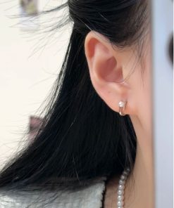 Minimalist 2025 Luxury Bead Earrings in 925 Silver - Elegant High-End Ear Clips for Women - Trendy Fashion Accessories