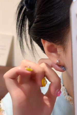 Minimalist 2025 Luxury Bead Earrings in 925 Silver - Elegant High-End Ear Clips for Women - Trendy Fashion Accessories