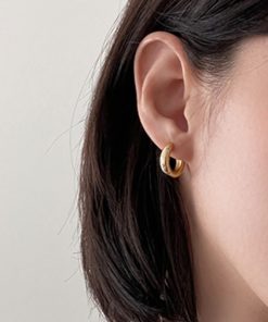 Minimalist 2025 Sterling Silver Hoop Earrings, Niche Design, High-End Women's Ear Accessories