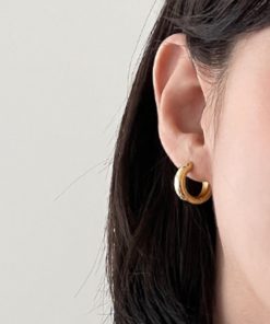 Minimalist 2025 Sterling Silver Hoop Earrings, Niche Design, High-End Women's Ear Accessories