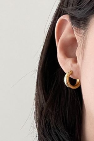 Minimalist 2025 Sterling Silver Hoop Earrings, Niche Design, High-End Women's Ear Accessories