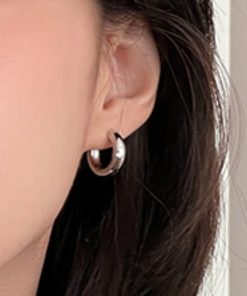 Minimalist 2025 Sterling Silver Hoop Earrings, Niche Design, High-End Women's Ear Accessories