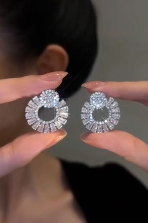 Minimalist 925 Silver Earrings with Luxury Beads - Elegant High-End Ear Clips for Women, Trendy Fashion Accessories