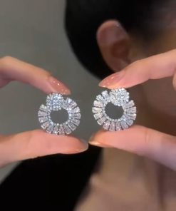 Minimalist 925 Silver Earrings with Luxury Beads - Elegant High-End Ear Clips for Women, Trendy Fashion Accessories