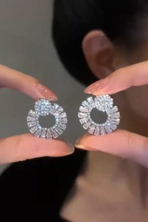 Minimalist 925 Silver Earrings with Luxury Beads - Elegant High-End Ear Clips for Women, Trendy Fashion Accessories