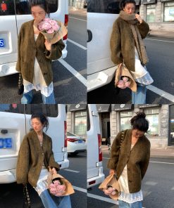 Minimalist Alpaca Wool Long Hair Coat - Relaxed Fit, Cozy Layering Piece for Effortless Style