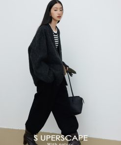 Minimalist Alpaca Wool Long Hair Coat - Relaxed Fit, Cozy Layering Piece for Effortless Style