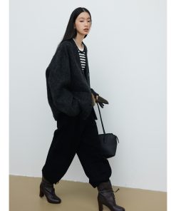 Minimalist Alpaca Wool Relaxed Loose Long Hair Coat - Cozy Layering Piece for Effortless Style