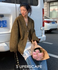 Minimalist Alpaca Wool Relaxed Loose Long Hair Coat - Cozy Layering Piece for Effortless Style