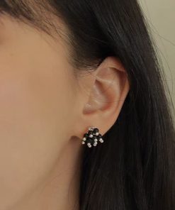 Minimalist Black Agate Bead Earrings - Exquisite Light Luxury, High-End Versatile Style for Women
