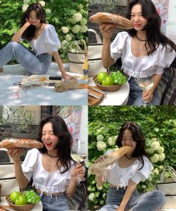 Minimalist Black Agate Beaded Choker Necklace for Women - High-End French Handmade Floating Design