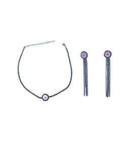 Minimalist Black Clavicle Chain Necklace with Big Eye Element and Crystal Inlay - 2025 European American Trendy Jewelry