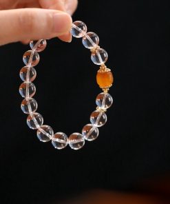 Minimalist Chinese Style Artificial Crystal Bracelet for Women - Classic Single Circle Design Jewelry Gift for Girlfriend or Friend