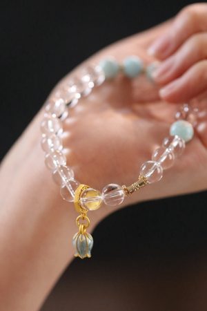 Minimalist Chinese Style Artificial Crystal Bracelet for Women - Classic Single Circle Design Jewelry Gift for Girlfriend or Friend
