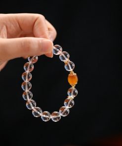 Minimalist Chinese Style Artificial Crystal Bracelet for Women - Classic Single Circle Design Jewelry Gift for Girlfriend or Friend