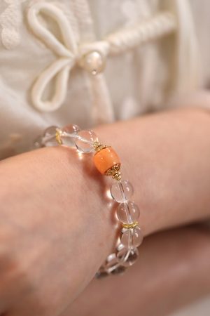 Minimalist Chinese Style Artificial Crystal Bracelet for Women - Classic Single Circle Design Jewelry Gift for Girlfriend or Friend