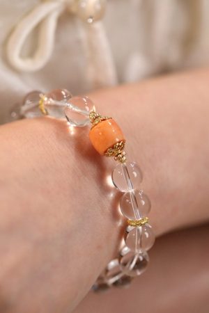 Minimalist Chinese Style Artificial Crystal Bracelet for Women - Classic Single Circle Design Jewelry Gift for Girlfriend or Friend