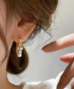 Minimalist Cloud Tassel Pearl Pendant Earrings for Women - Trendy Ethereal Ear Clips for 2025 Fashion