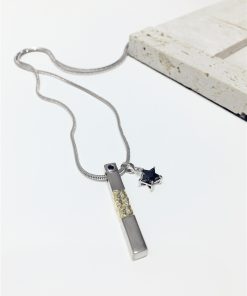 Minimalist Cold Style Irregular Texture Black Diamond Star Necklace - Three-Dimensional Five-Pointed Clavicle Chain Pendant Accessory