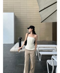 Minimalist Cut Strapless Top | Quiet Luxury Aesthetic Slim Fit Stretch Style