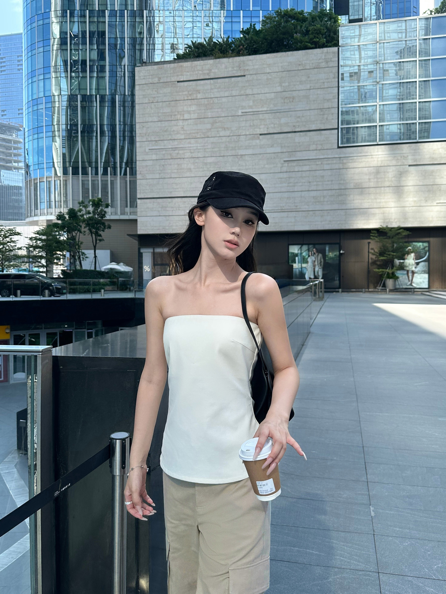 Minimalist Cut Strapless Top | Quiet Luxury Aesthetic Slim Fit Stretch Style Minimalist Cut Strapless Top | Quiet Luxury Aesthetic Slim Fit Stretch Style