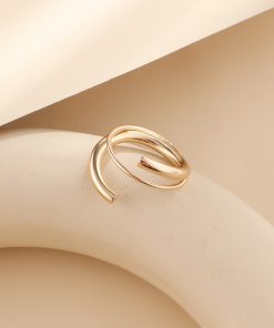 Minimalist Double Ring Cross Ring - Elegant Japanese & Korean Style High-End Accessory