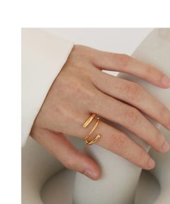 Minimalist Double Ring Cross Ring - Elegant Japanese & Korean Style High-End Accessory
