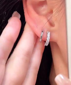 Minimalist Four-Piece Hoop Earring Set for Women, Korean Cold Aesthetic, Sleep-Friendly, 2025 Trendy Jewelry