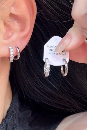 Minimalist Four-Piece Hoop Earring Set for Women, Korean Cold Aesthetic, Sleep-Friendly, 2025 Trendy Jewelry