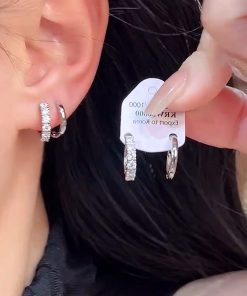 Minimalist Four-Piece Hoop Earring Set for Women, Korean Cold Aesthetic, Sleep-Friendly, 2025 Trendy Jewelry