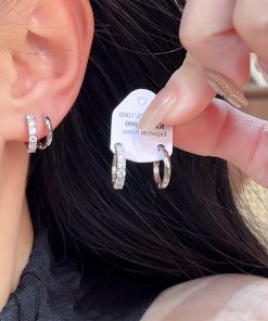 Minimalist Four-Piece Hoop Earring Set for Women, Korean Cold Aesthetic, Sleep-Friendly, 2025 Trendy Jewelry