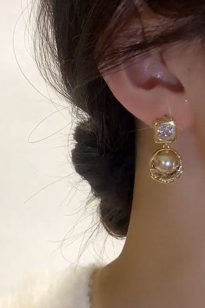 Minimalist Geometric Drop Earrings - High-End Women's Fashion Jewelry for Daily Wear - Korean & Japanese Inspired Design