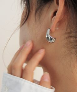 Minimalist Geometric Gold-Plated Silver Water Drop Earrings - Korean French Style, Hypoallergenic Design for Everyday Wear