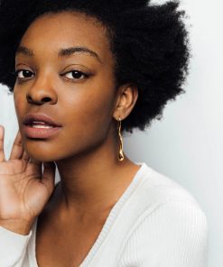 Minimalist Geometric Line Liquid Water Drop Earrings in Gold and Silver - Retro High-End Fashion Accessory for Versatile Looks