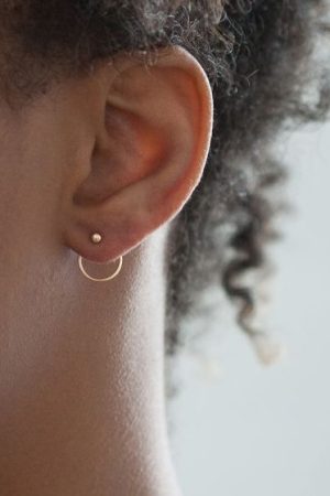 Minimalist Geometric Round Metal Dangle Earrings for Women - Chic Modern Jewelry, Perfect for Y2K and Everyday Style