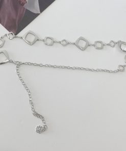 Minimalist Geometric Waist Chain for Women - Versatile Belt Accessory for JK Skirts, Shirt Dresses, and Low-Waist Pants